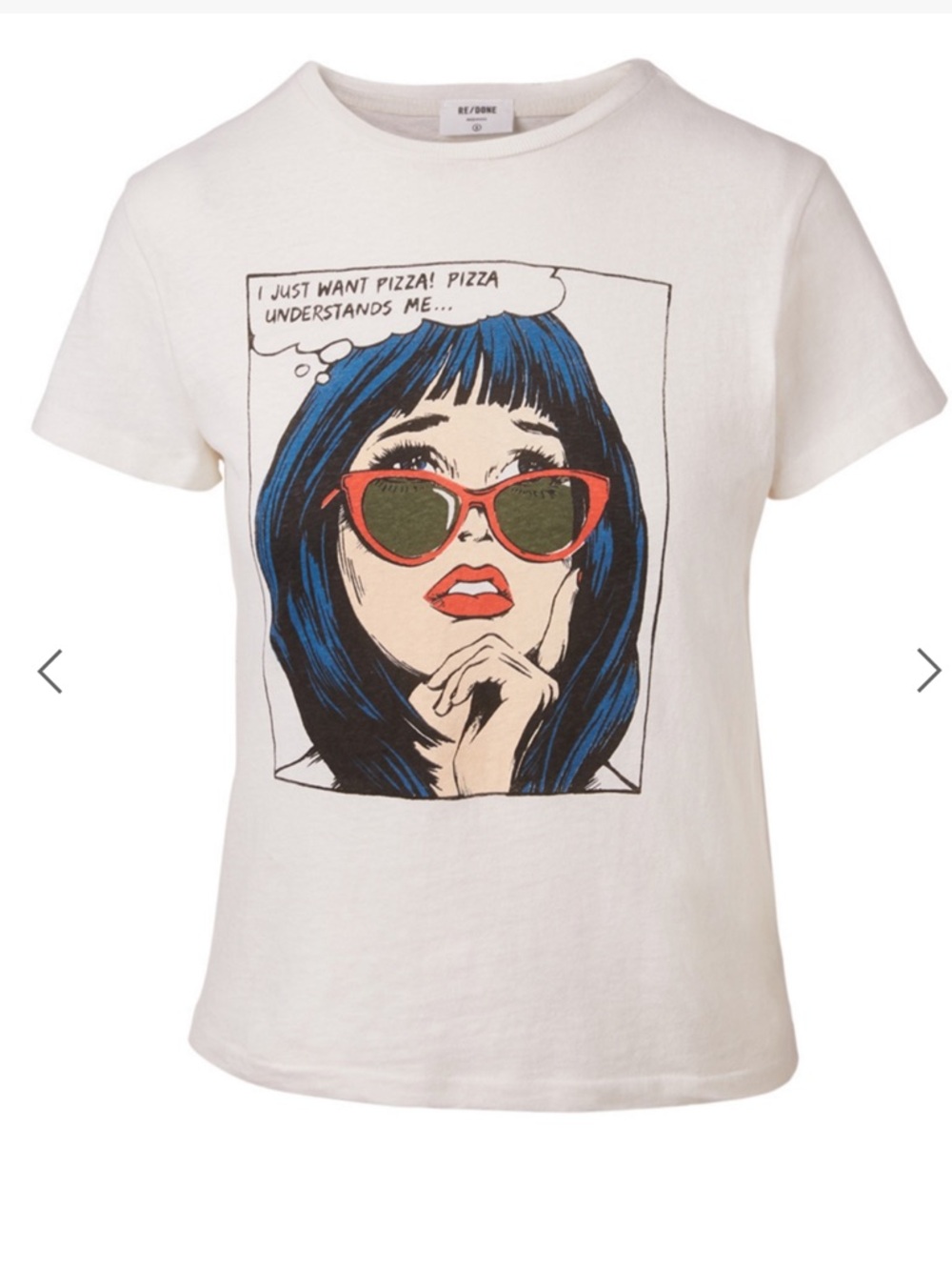 Re/done printed pizza girl comic t shirt